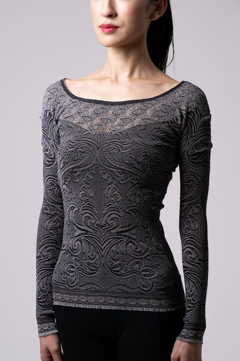 Seam free knit (gray/black)