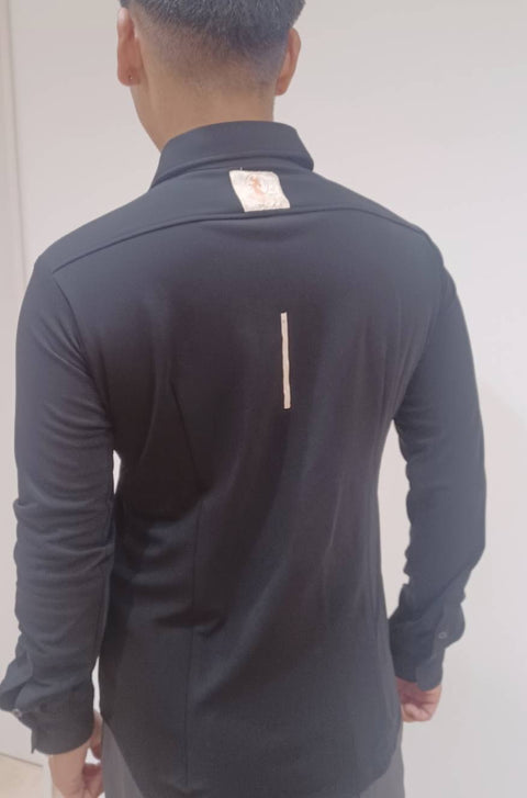 メンズ長袖シャツ ブラック×ブラック