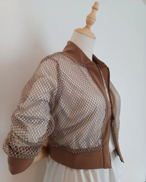 mesh blouson